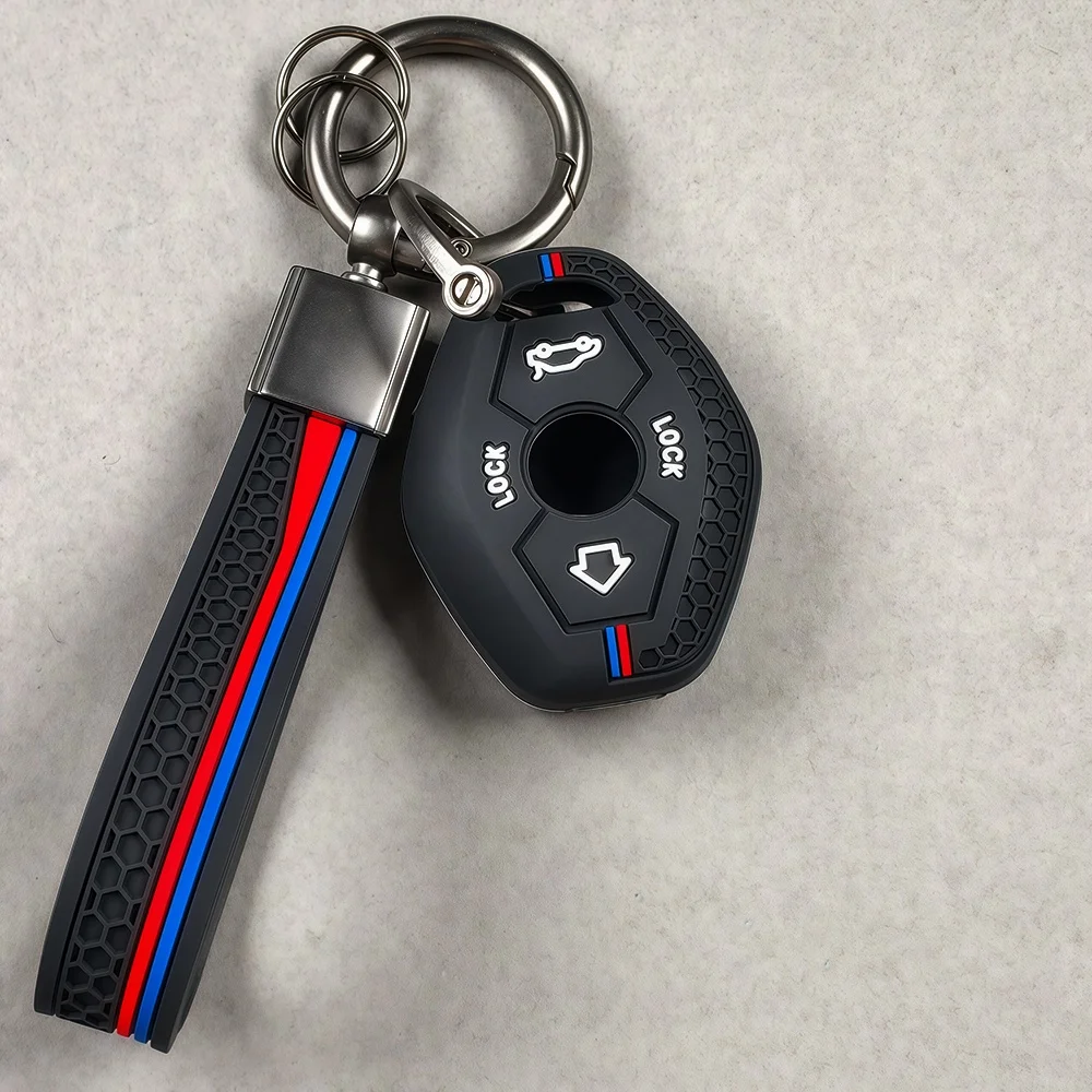 Silikon-Autoschlüsselhülle für BMW X3 X5 Z3 Z4 3er 5er 7er Serie E38 E39 E46 E83 1998-2005 – Schlüsselanhänger-Schutz – Detail 2