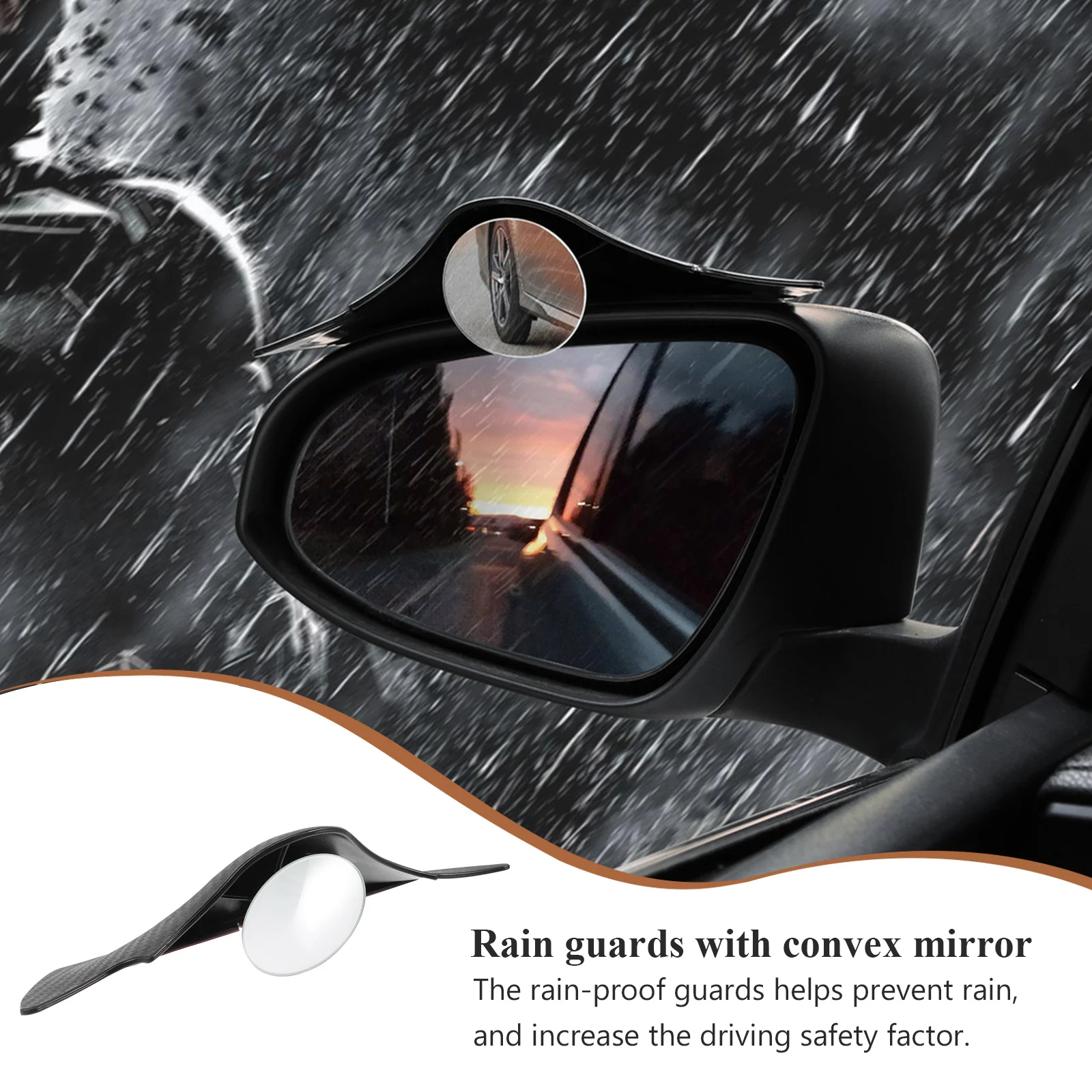 

2pcs Rear View Rain Guards Blind Spot Convex Mirror Waterproof Side Mirror Rain Shield For Car Suv Truck Vehicle