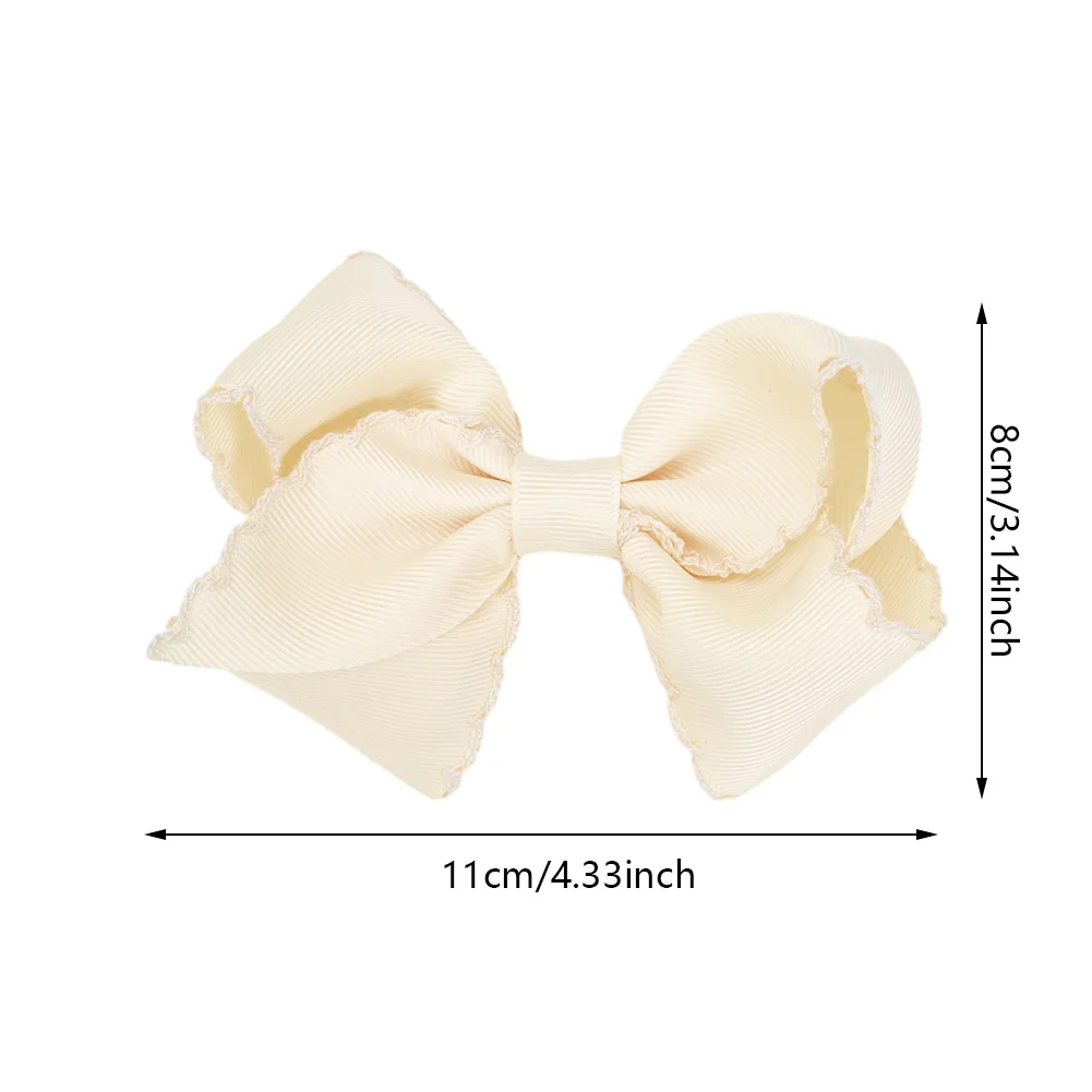 Solid Sweet Baby Hair Bows Clips Princess Girls Candy Color Flower Edge Hairpins Kids Hairgrips 11cm Big Dance Party Headwear