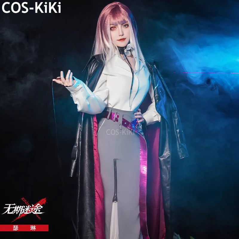 COS-KiKi Anime Path To Nowhere Shalom Game Suit Fishtail Skirt Leather Cosplay Costume Halloween Party Role Play Outfit Women