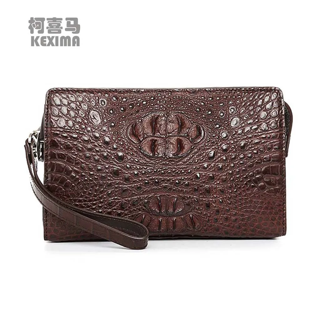 

KEXIMA hanlante Thailand crocodile leather handbag men clutch bag men crocodile bag large capacity male crocodile bag coded lock