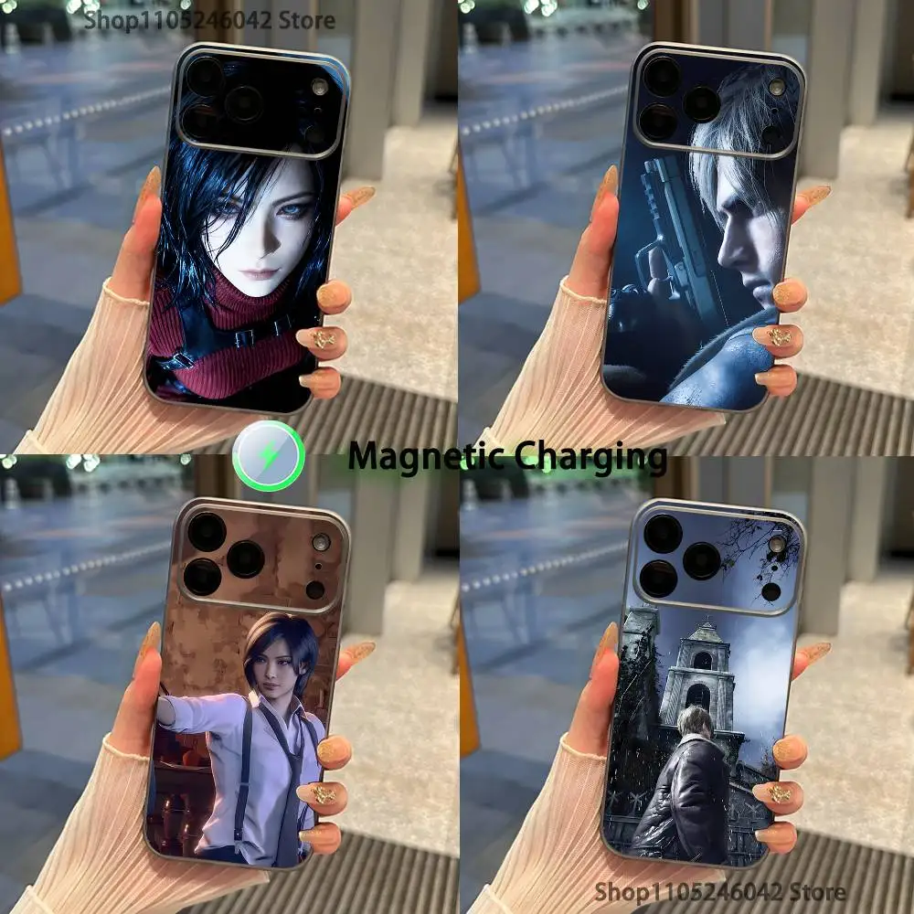 

Game R-Resident E-Evil 4 For iPhone 17,16,15,14,13,12,11,Pro,Max,Plus Magnetic Wireless Charging Transparent gray Phone Case
