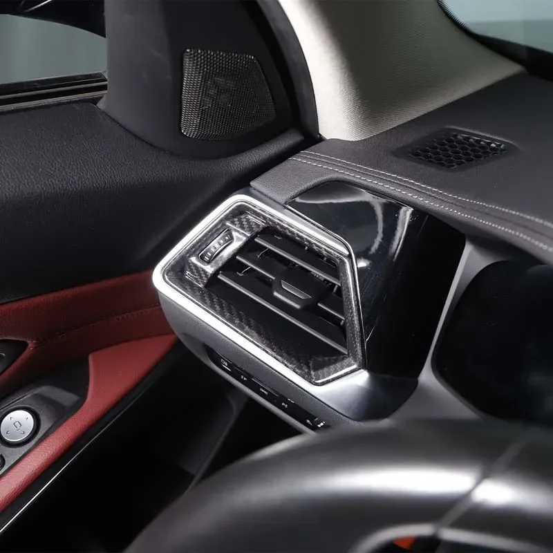 لسيارات BMW 3 Series G20 G21 G28 20-22 ألياف الكربون الحقيقية سيارة الجانب تكييف الهواء تنفيس المخرج غطاء الكسوة اكسسوارات السيارات #4