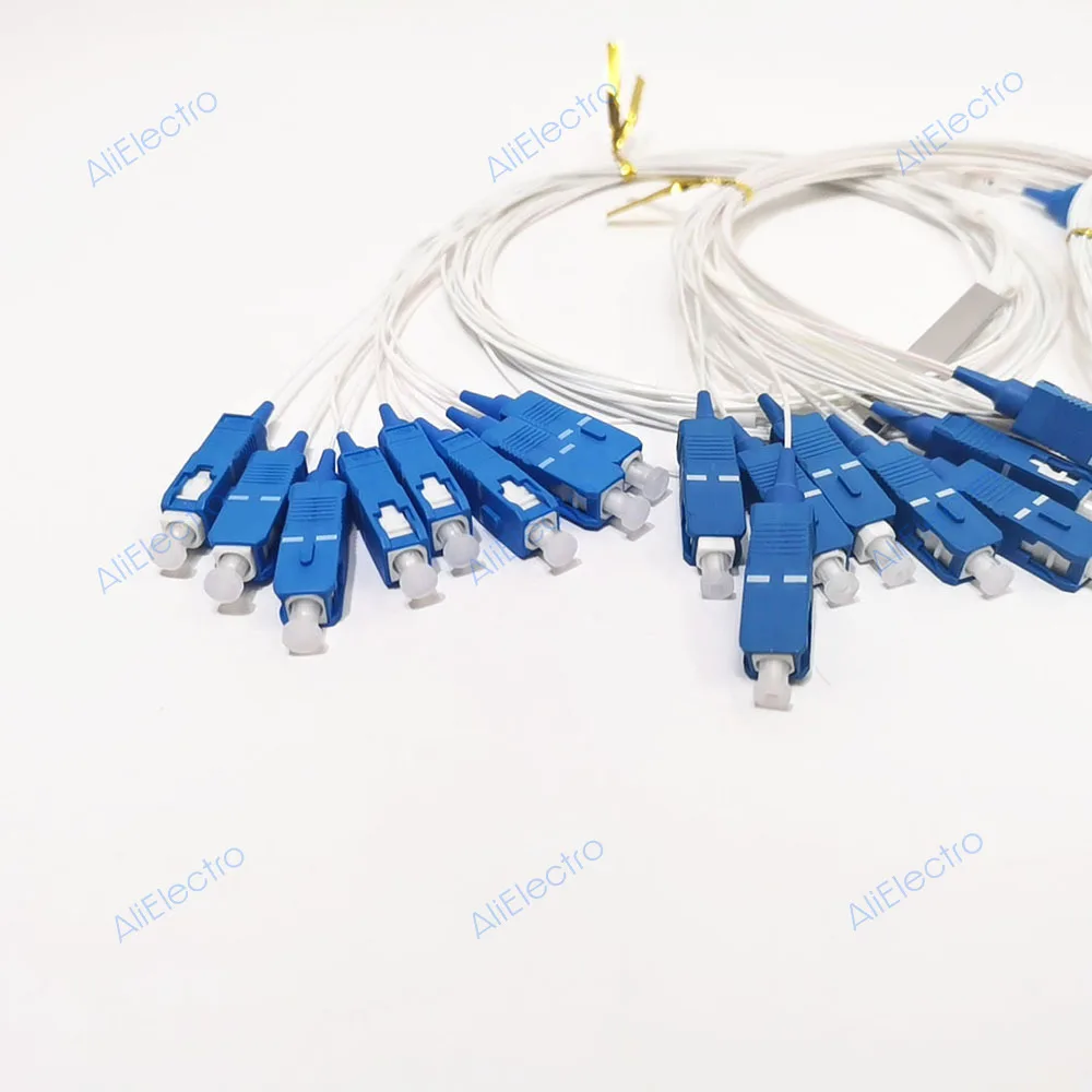 10/30pcs/lot 0.9mm 1x8 PLC SC/UPC APC  Fiber Optic Splitter SM High Quality 1m FTTH SC UPC