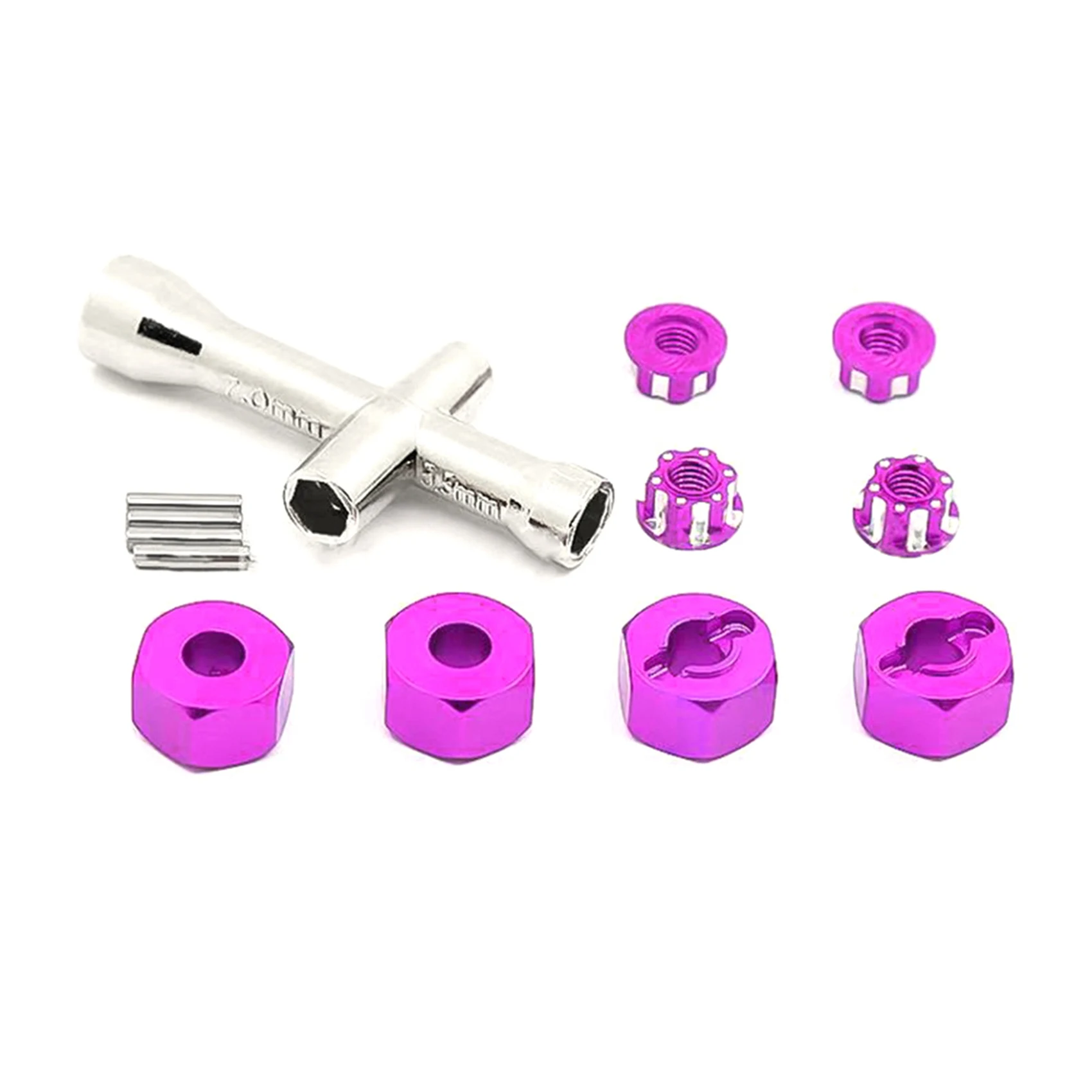 4Pcs 12mm Aluminum Coupler Non-Slip Nut Hex Wheel Hub Set for 1/16 Slash E-Revo RC Car Upgrade Spare Parts Red