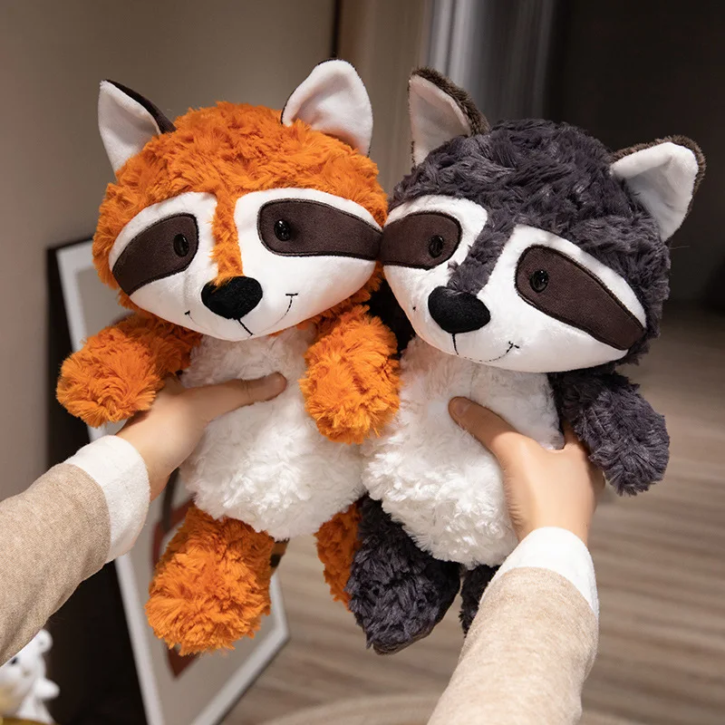 25–35 cm graues Waschbär-Plüschtier, schöner Faultier, Fuchs, niedliche weiche Kuscheltiere, Puppenkissen für Geburtstagsgeschenk, Valentinstag – Detail 15