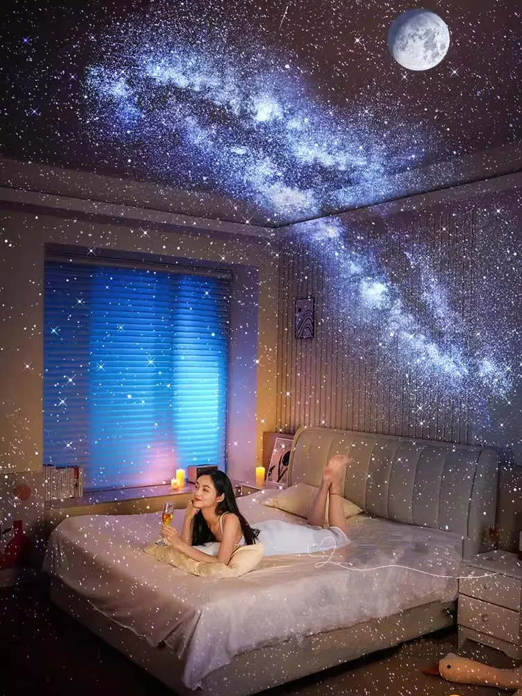 Home Planetarium Star Projector Galaxy Starry Projector Night Light 360° Adjust Bluetooth Speaker For Bedroom Kids Birthday Gift