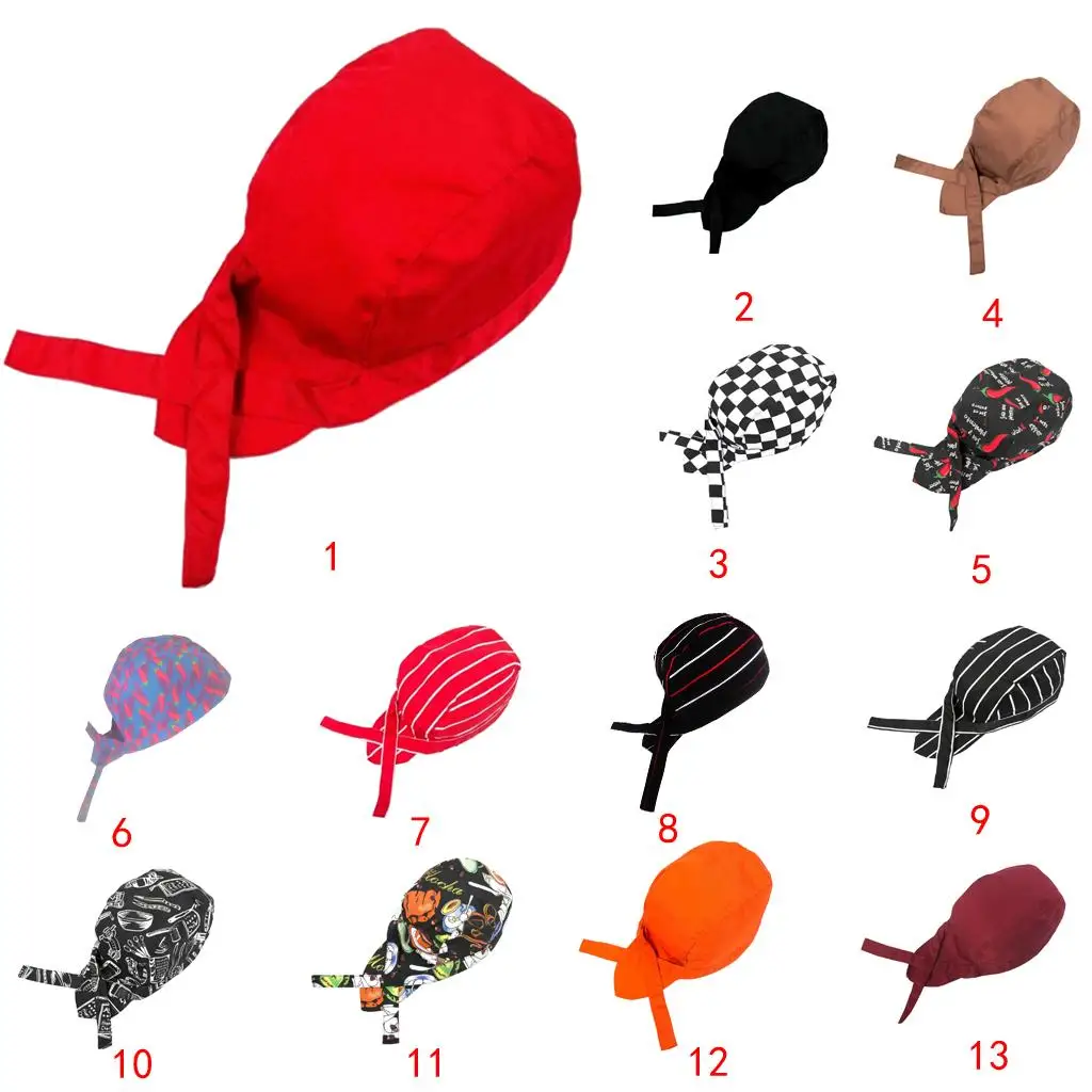 Professional Chef Hat Elastic Back Skull Cap Cotton Catering Hat for Kitchen Staff Cafes Restaurants