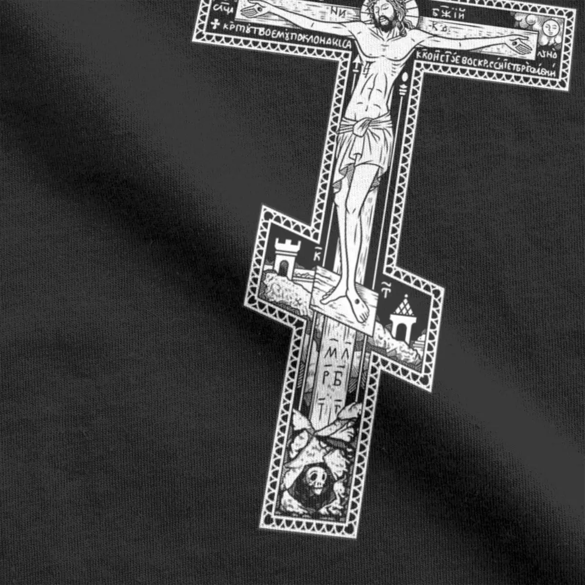 Men\'s Orthodox Cross Classic T Shirts Christian Jesus Religion Religious Pure Cotton Short Sleeve O Neck Tees Printing T-Shirt