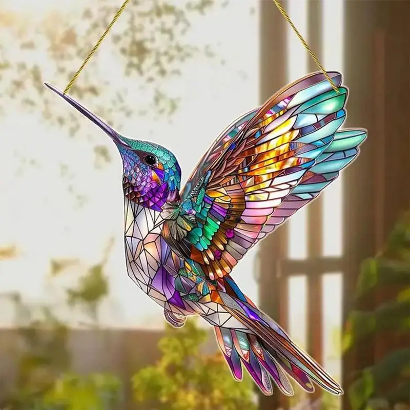 2D Acrylic Hummingbird Decor Sheremart Spirit Birds Ornament for for Windows Hanging Bird Suncatchers Christmas Decoration Gifts