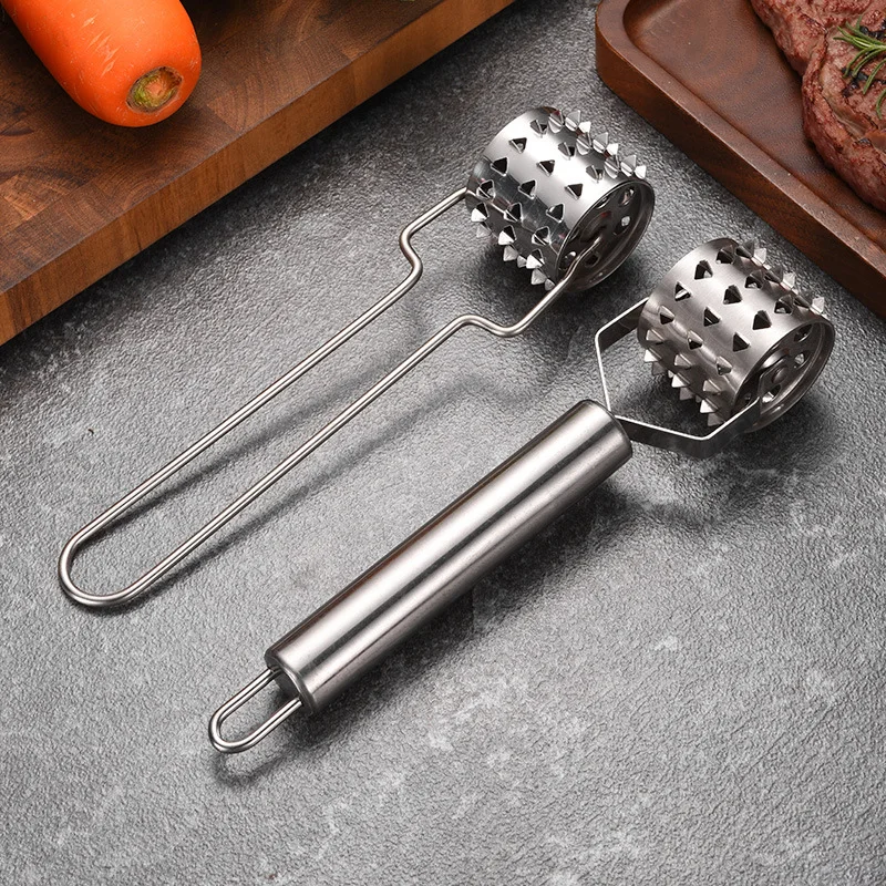 Stainless Steel Meat Tenderizer, Kitchen Roller Steak Pork Chop Meat Tenderizer, Home Creative Kitchen Meat Tenderizer