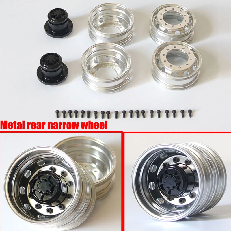 

Rear Single Axle Metal Rear Narrow Wheel Hub for 1/14 Tamiya RC Truck Trailer Tipper Scania 770s Benz Actros Volvo MAN LESU Part