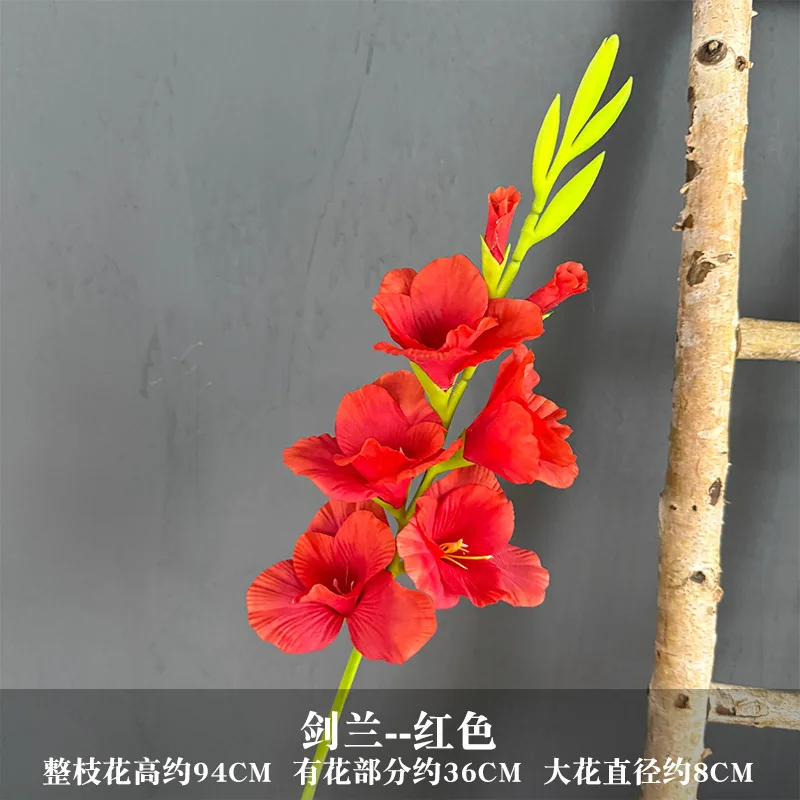 

Stunning Artificial Gladiolus Stem Real Touch Vibrant Sword Lily Wedding Home Living Room Table Centerpiece Decor Fake Flower