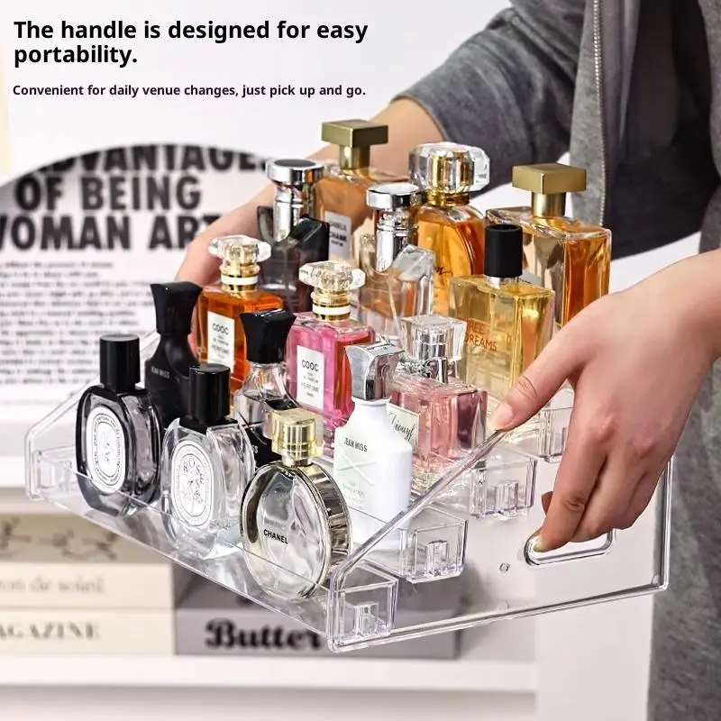 투명 아크릴 네일 살롱 립스틱 보관함, 다층 플라스틱 매니큐어 진열대, 화장품 테이블 디스플레이