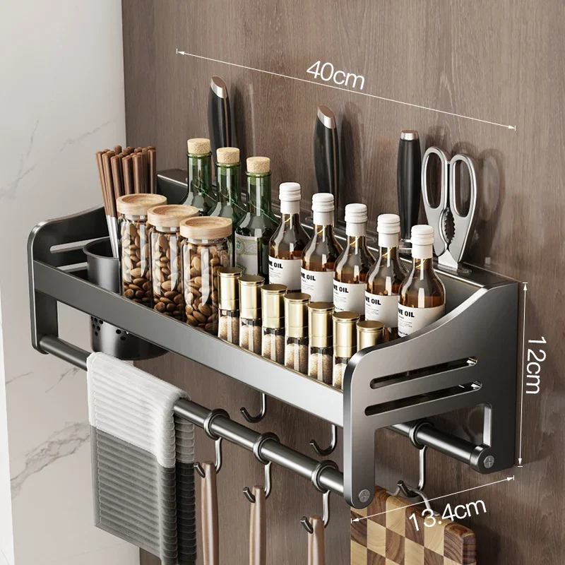 Kitchen Storage Rack Multifunctional Cutting Board Holder Wall Spice Rack Utensils Rack for Kitchen Seasoning Holder Organize