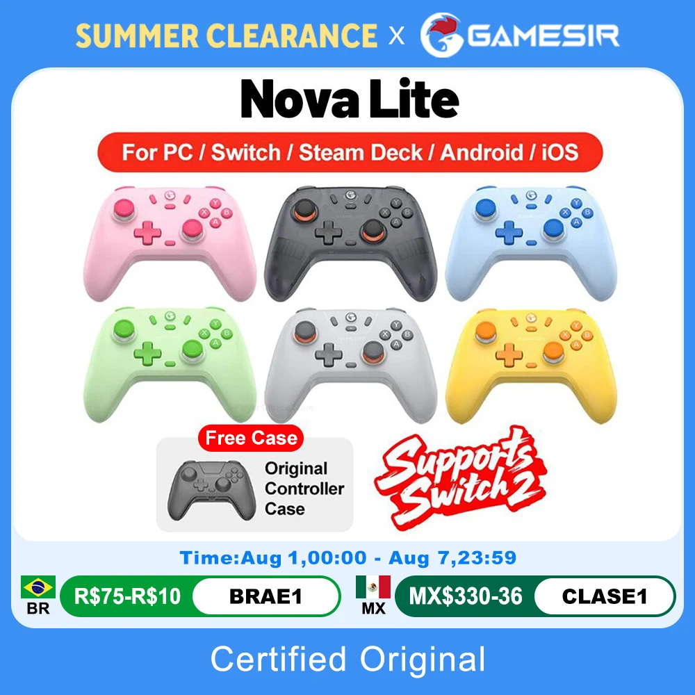 Gamesir Nova Lite manettes PC pour Nintendo Switch 2 contrôleur commutateur vapeur Android iOS iPhone contrôle effet Hall Joystick