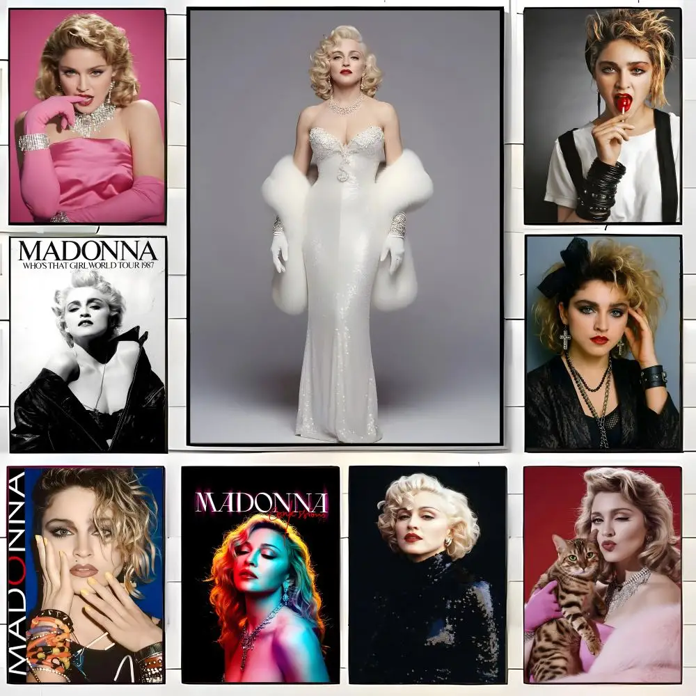 Celebrity Posters M-Madonna Poster  Self-adhesive Art Waterproof Paper Sticker Coffee House Bar Room Wall Decor