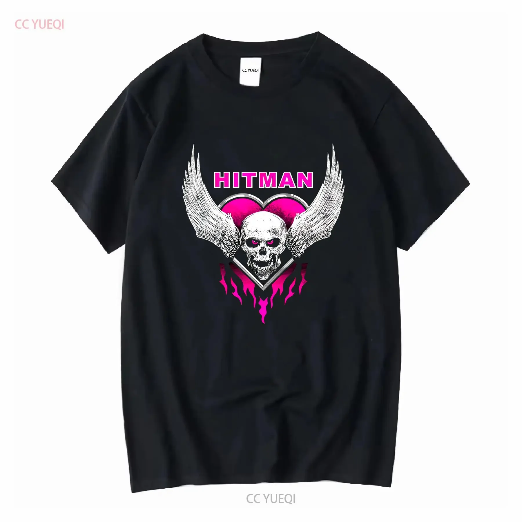 Bret The Hitman Hart Skull camiseta vintage lavada ropa de calle elegante ropa de diseñador versátil moda cómoda
