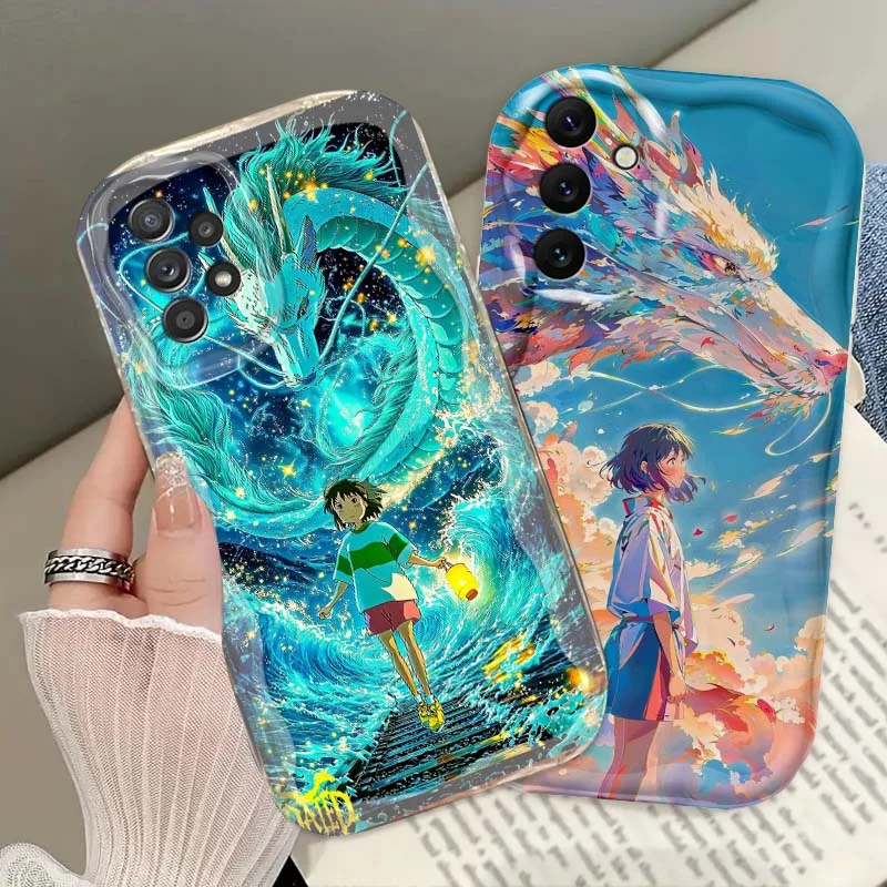

Fashion S-Spirited Aways Phone Case For Samsung A73 A72 A71 A56 A55 A54 A53 A52 A51 A32 A36 A26 A25 A13 A14 5G Wave Oil