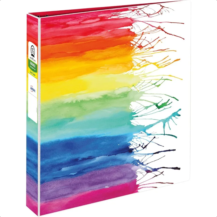 

+ Папка для дизайнерской коллекции Amy Tangerine, круглые кольца 1,5 дюйма, емкость 275 листов, акварель, Радуга 28347