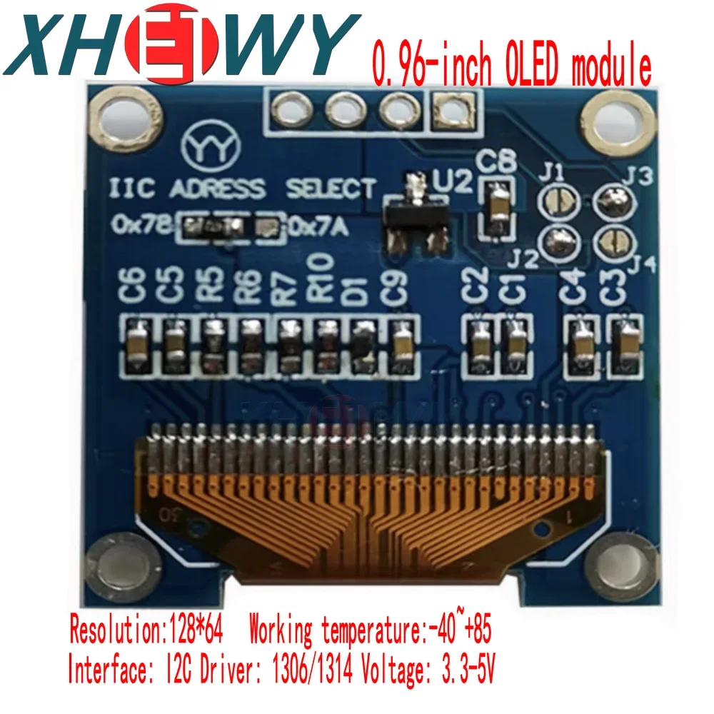 1PCS 4-pin 0.96-inch OLED display screen with blue white yellow and blue dual colors 128X64 1306 1315 IIC communication