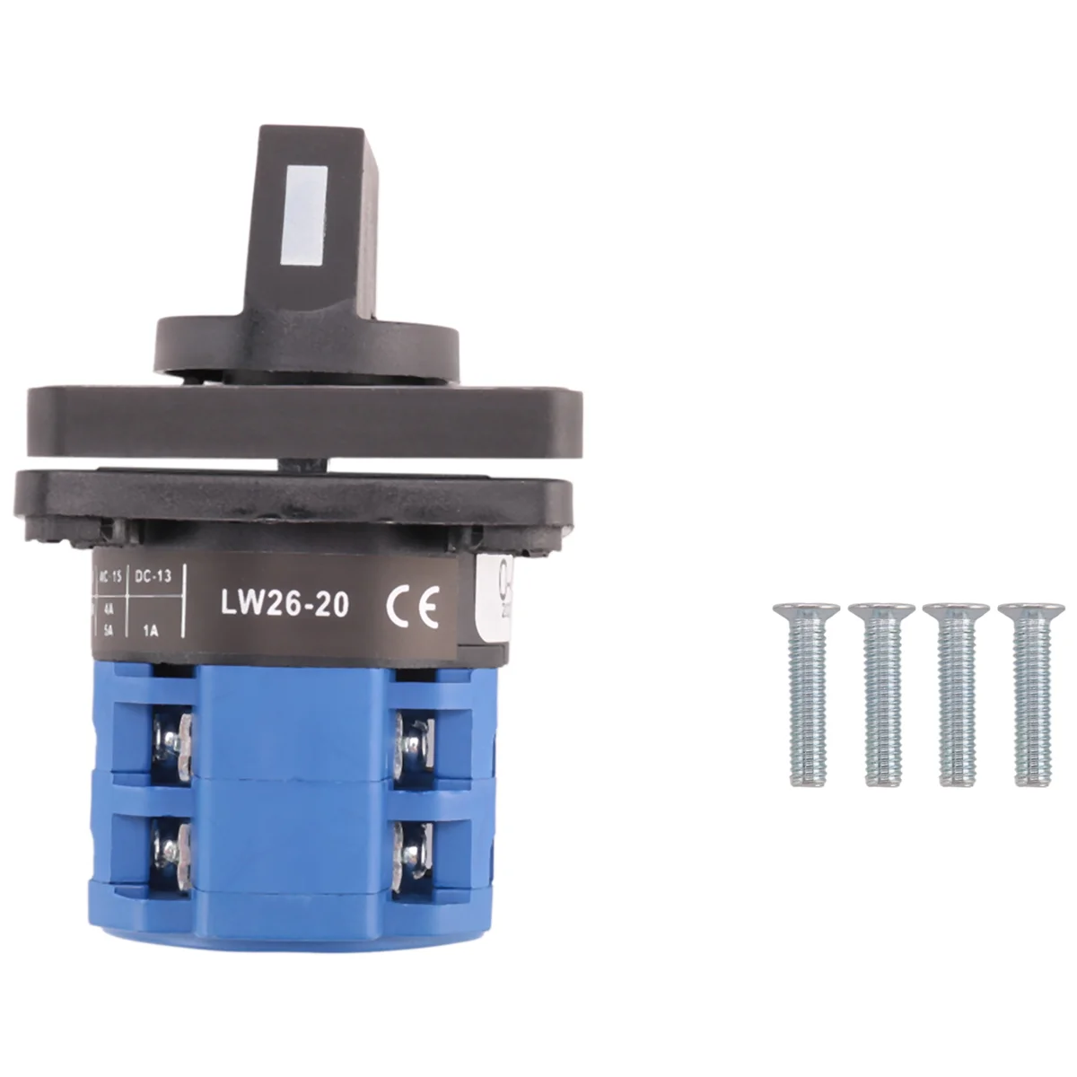 

8 Terminals 5 Positions Master Control Rotary Cam Switch 20A Black+Blue