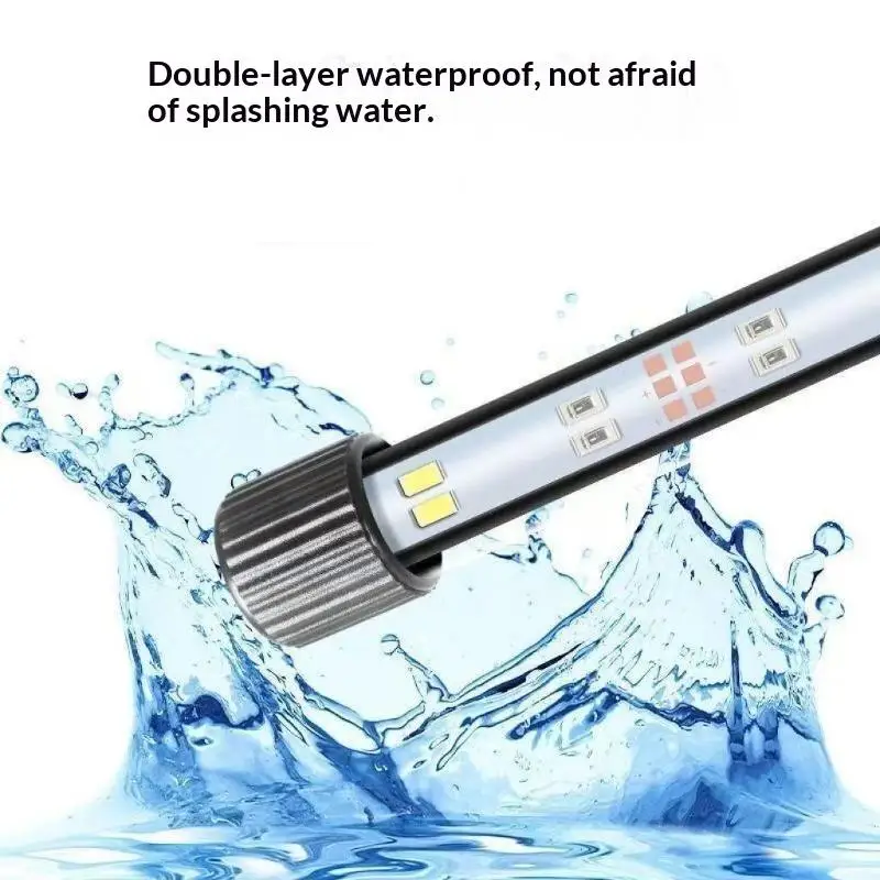 17-57cm Aquarium LED Lighting Submersible Mood Lamp T4 Double Row USB Waterproof Fish Tank Decorative Plant Grow Light