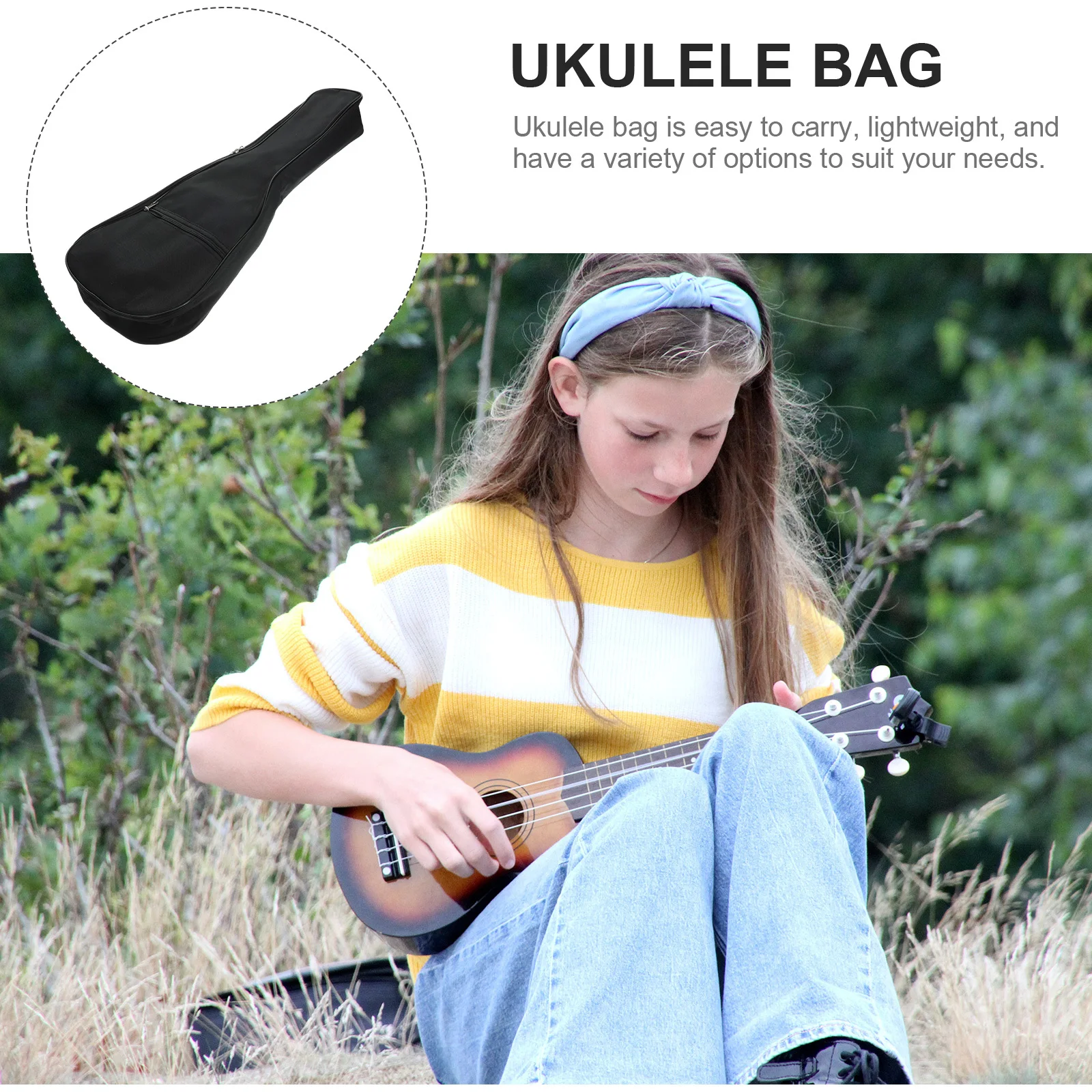 Bolsa de transporte para ukelele, bolsa de almacenamiento de tela Oxford impermeable para guitarra de 21, 23 y 26 pulgadas, organizador de viaje ligero