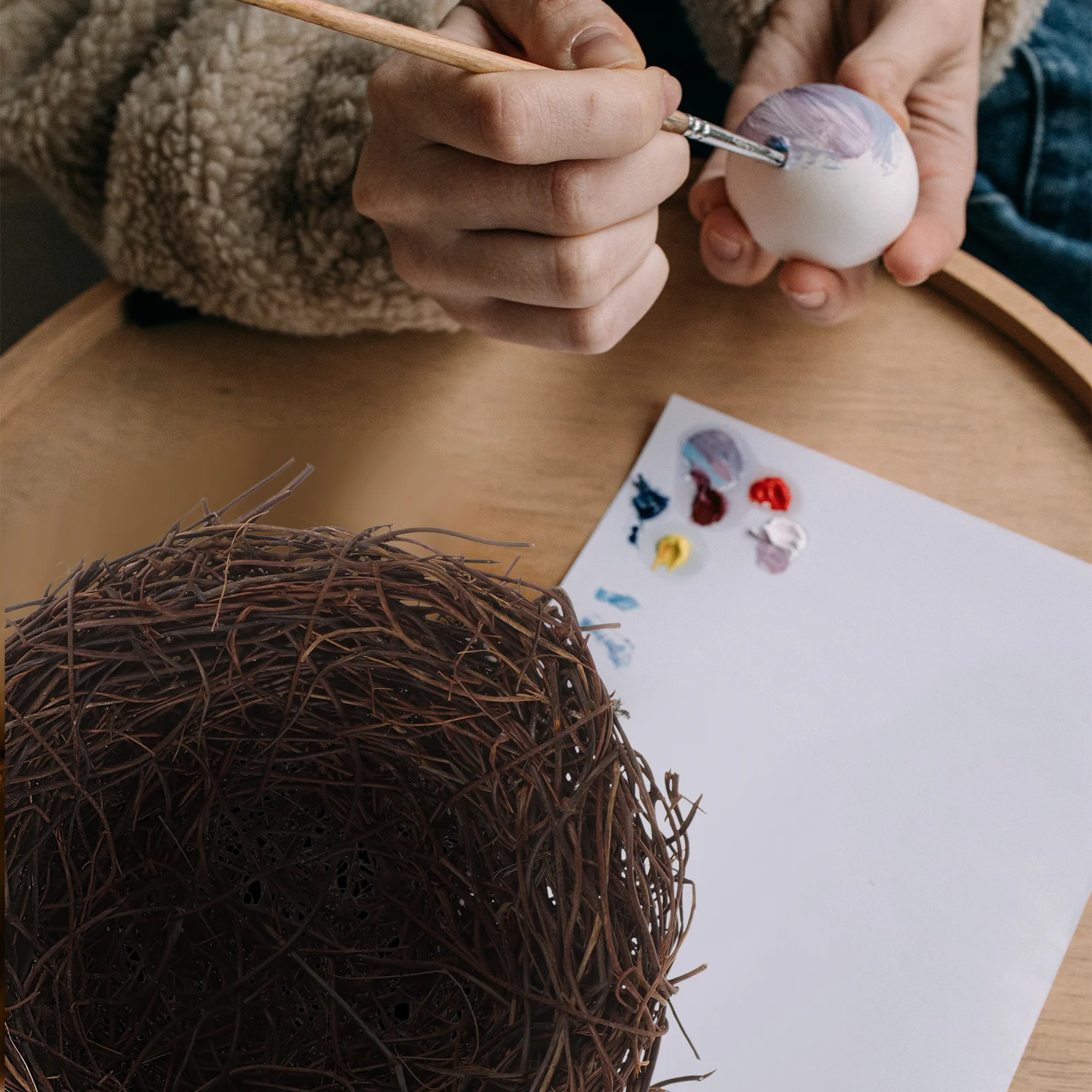 

Handmade Rattan Bird Nest Simulated Artificial Nest Ornament Garden Decor Wedding Easter Party Supplies Bird Nests