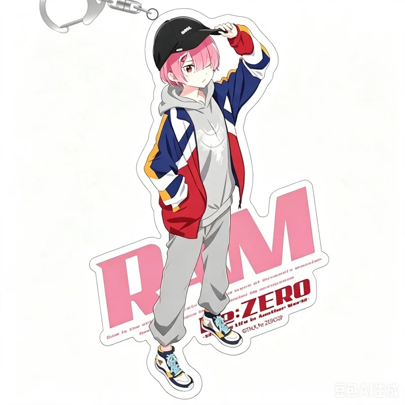 Anime Re:ZERO -Starting Life In Another World- Bag Pendant Gifts For Girls For Fans Gifts Jewelry Bag Acrylic KeyRing Keychain