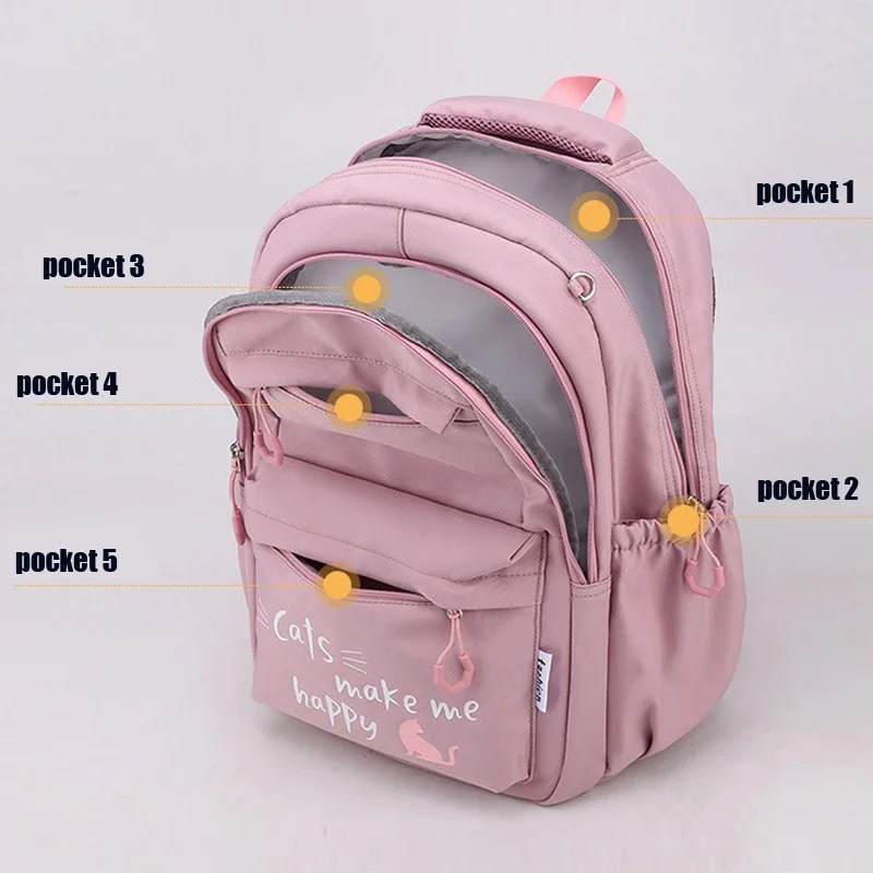 2024 Backpack Cute Backpacks Waterproof Youth College Student Travel Knapsack Simple Versatile Women\'s Travel Back Dropshiping