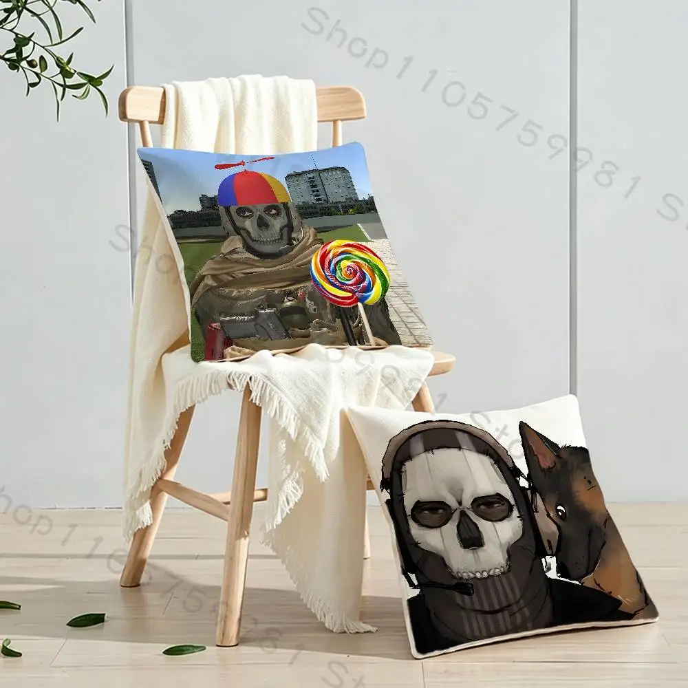 Funny Duty COD Cartoon Print Throw Pillow Cover Square Cushion Case for Living Room Bedroom Decor 2