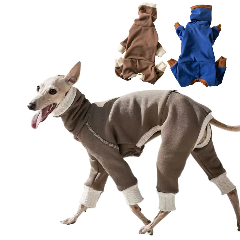 

Winter Onesies for Dogs Large Soft Puppy Clothes High Neck Warm Italian Greyhound Clothes Loose Four Legged Thick Dogs Suits