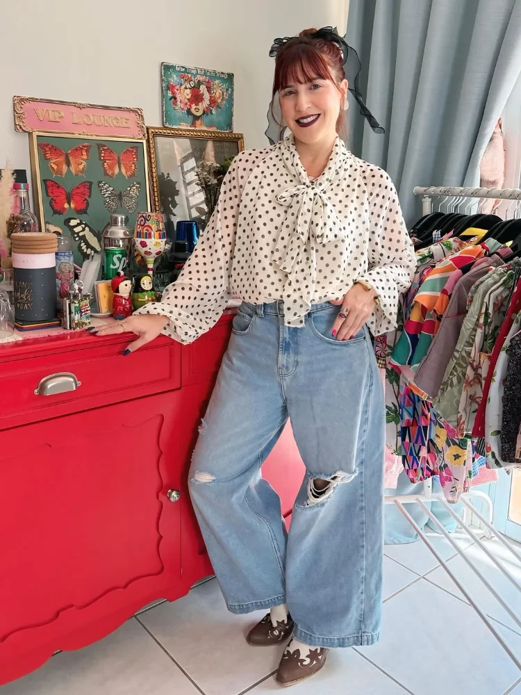 

Женская повседневная блузка в горошек с бантом и шнуровкой, с длинными рукавами-фонариками, плиссированная, свободного кроя, в стиле ретро, для офиса и повседневной носки, весна 2026