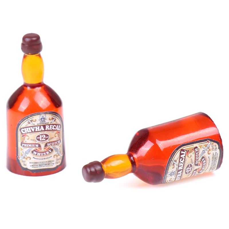 2/3pcs 1:12 Dollhouse Miniature Whiskey Wine Bottle Accessories Model Toys