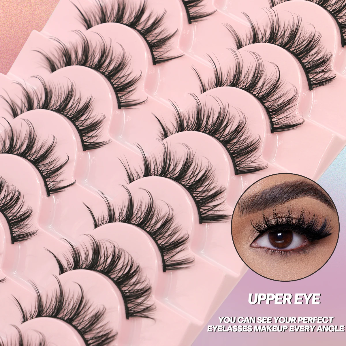 GROINNEYA 5/10 par rzęs 3D sztuczne rzęsy puszyste miękkie rzęsy Manga delikatne naturalne realistyczne przedłużanie rzęs