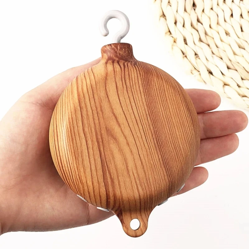 Baby Rattle Toys 0-12 Months Wood Grain Rotary Mobile Crib Hanging Bell Toy Newborn Music Box Bed Toy Baby Toys for Boy Girl