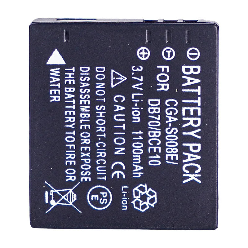CGA-S008E Camera Battery DMW-BCE10 DB70 3.7V 1100mAh Rechargeable Battery for Panasonic DMC-FS3 FS5 FS20 FX30 FX33 FX35 FX36