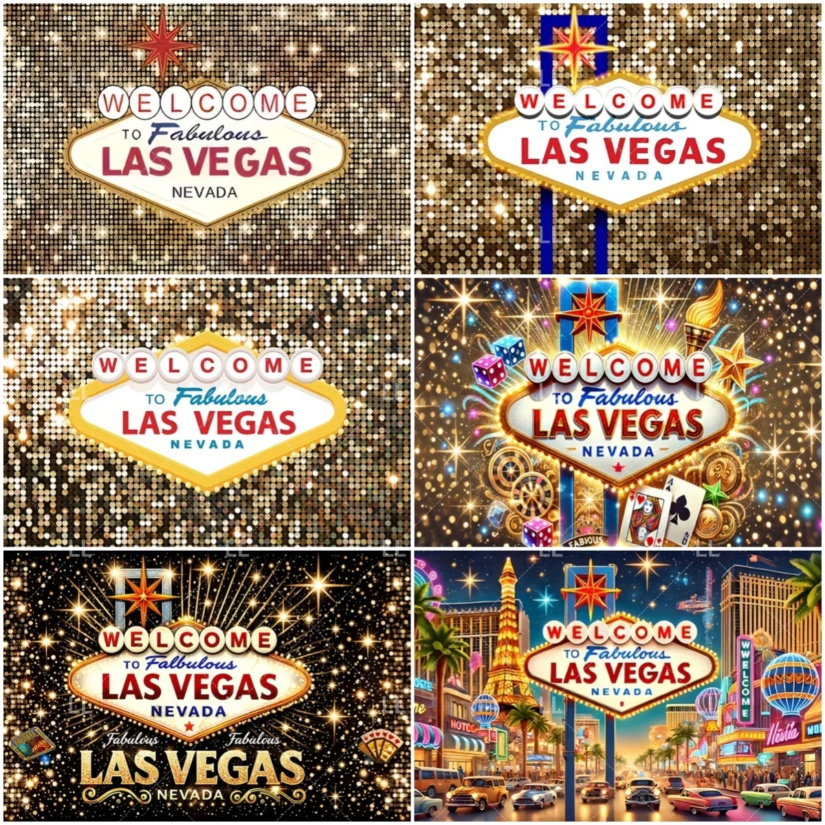 

Las Vegas Casino Entrance Backdrop Decoration City Night Scenes Shiny Background Birthday Party Supplies Photo Studio Props