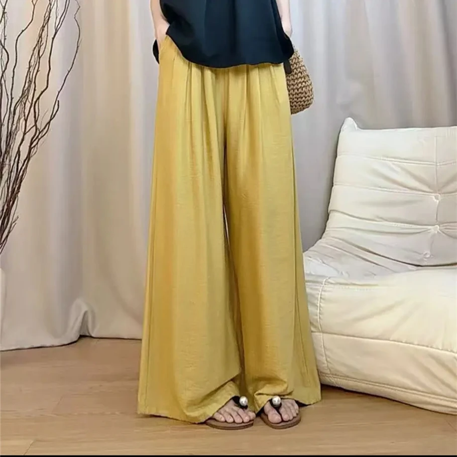 2026 summer new Korean style lazy style loose wide leg pants casual pants for women