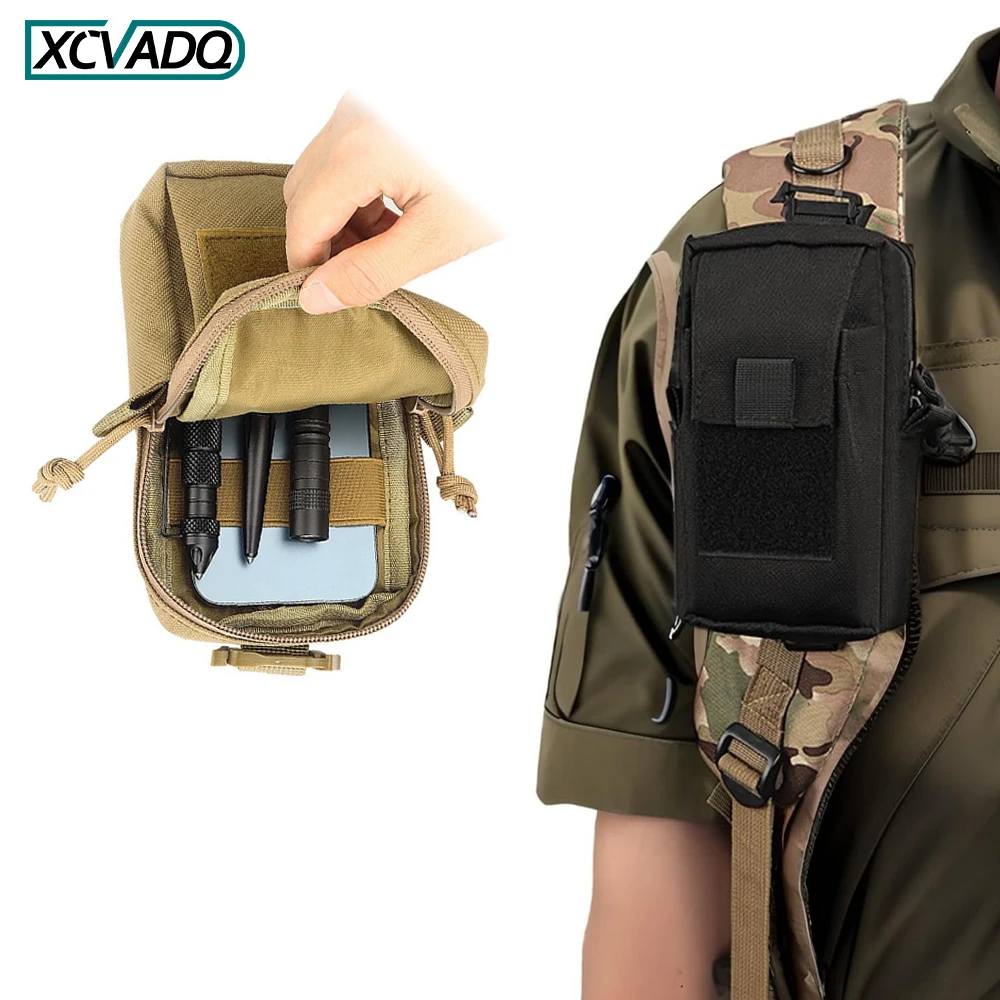 1pcs  Molle Tactical Backpack Accessories Pouch Utility EDC Phone Shoulder Strap Attachment Sport Utility Pouch