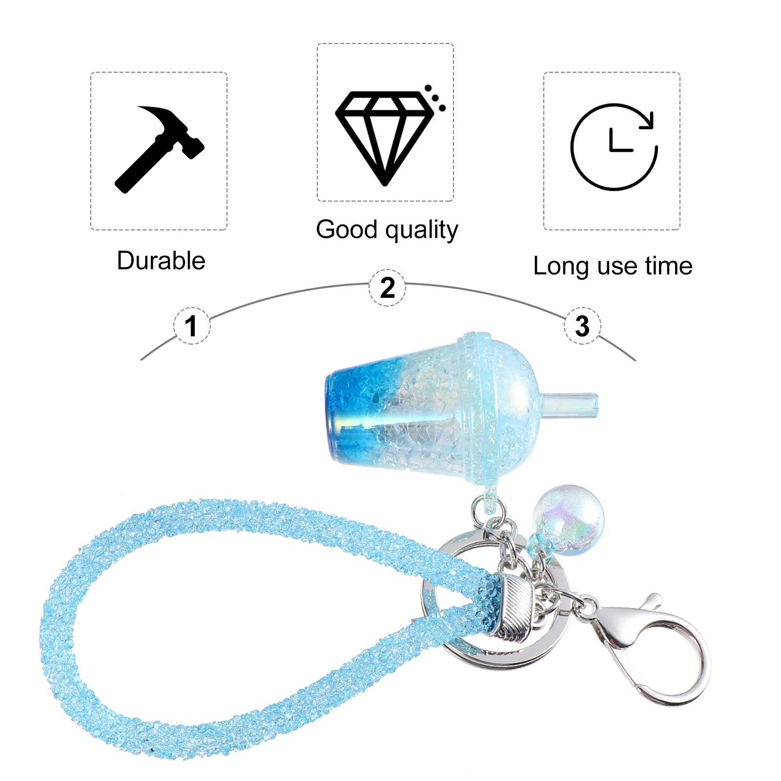

Transparent Cup Design Durable Keychain Creative Bag Pendant Stylish Key Ring For Decorative Key Holder Handbag Decoration