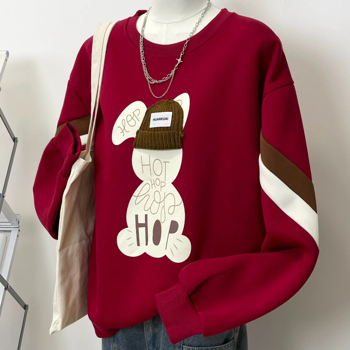 

Новая осенняя толстовка в японском стиле: модный повседневный свитшот большого размера (до 300 фунтов), молодежный образ, верхняя одежда для девушек