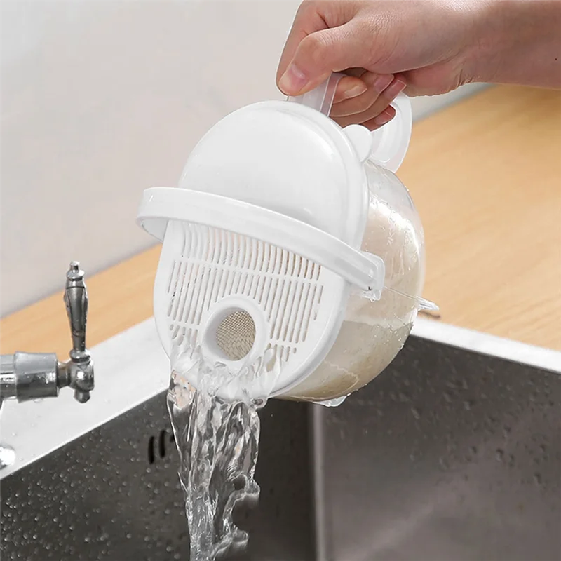 

2025 Trendwashing Rice Machine Plastic Strainer With Handle Convenient Multifunctional For Kitchen Supplies