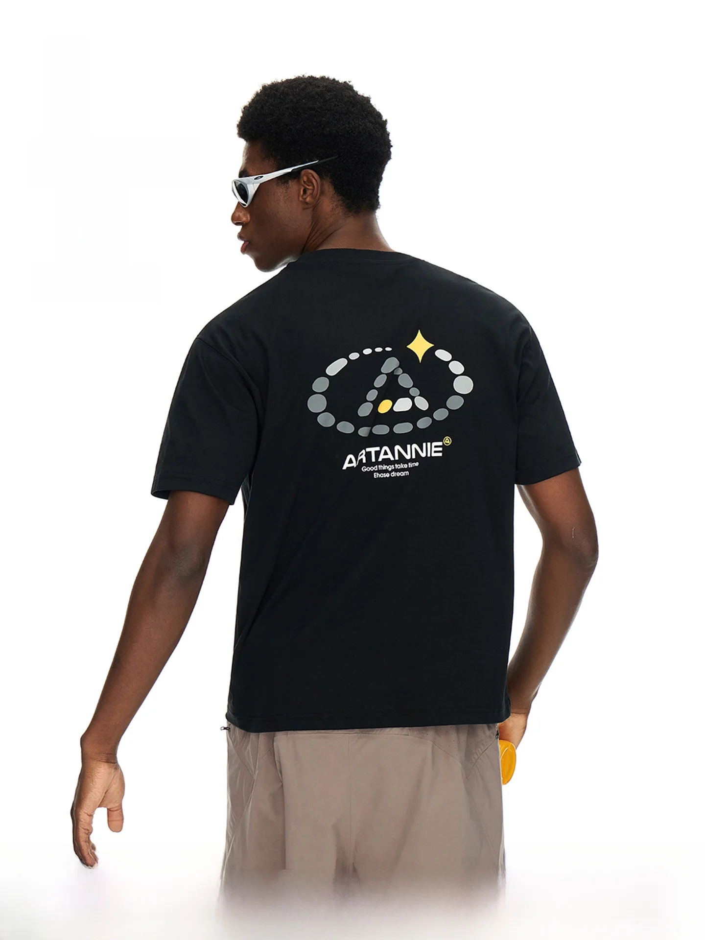 

ARTANNIE Men's Quick Dry Short Sleeve T-Shirt round Neck Outdoor Sportswear Summer Cool Feeling Print Casual Cotton Blend