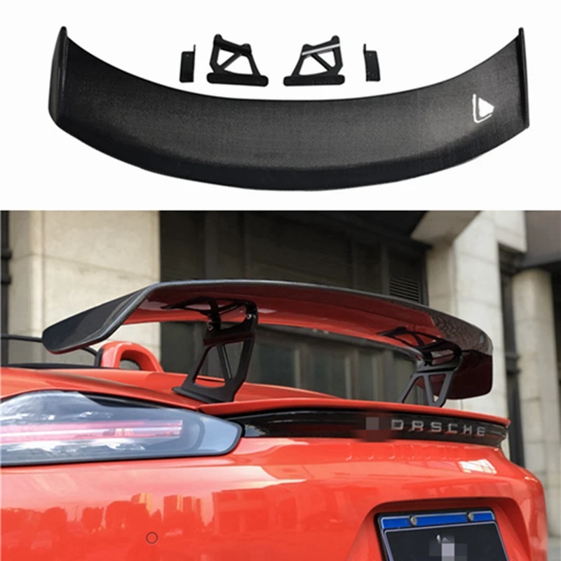 

For Porsche Cayman 981 718 987 Boxster GT4 2013 2014 2015 2016 2017 2018+ Carbon Fiber & FPR Car Rear Wing Trunk Lip Spoilers