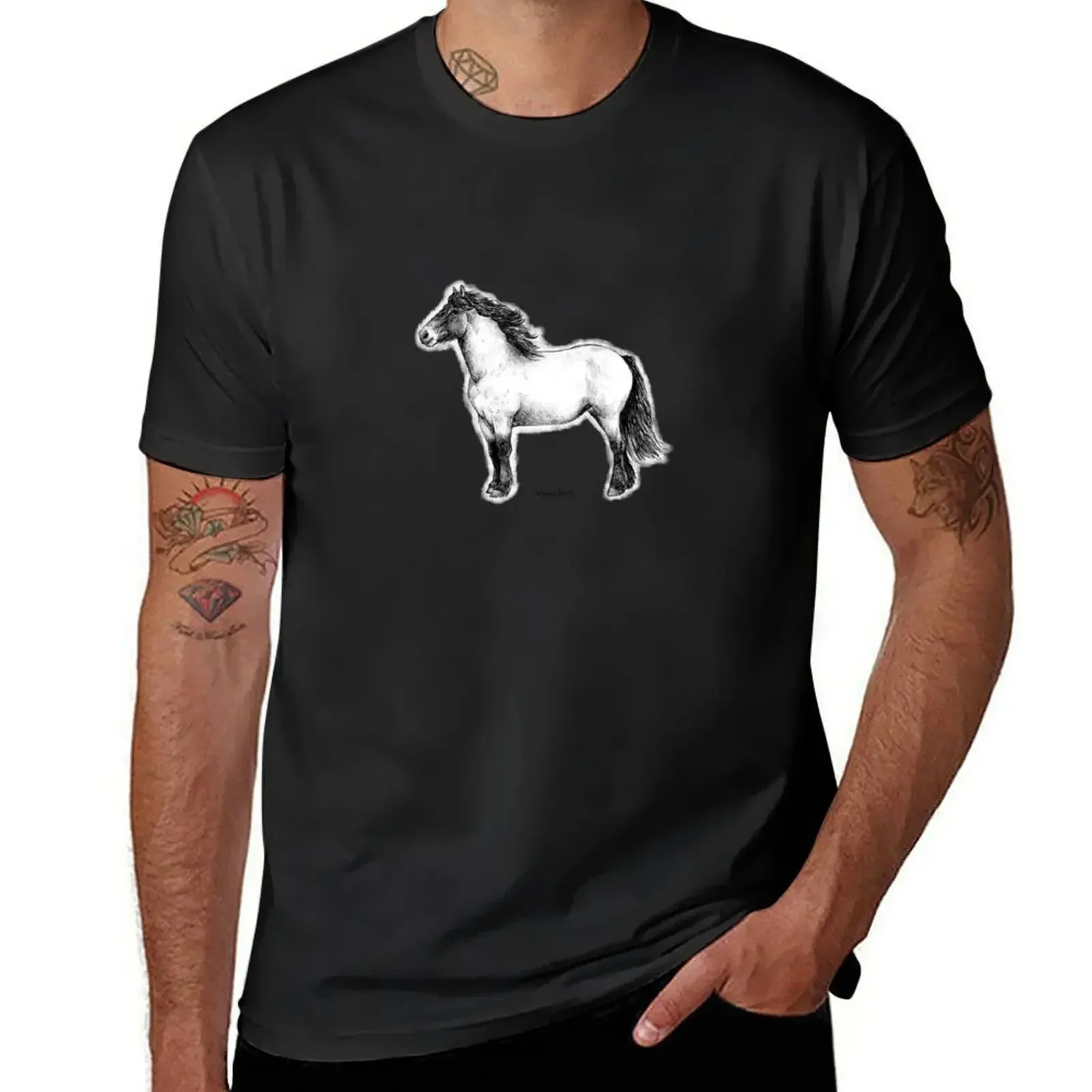 Highland Pony T-Shirt custom t shirt essential t shirt anime blacks Short sleeve tee men