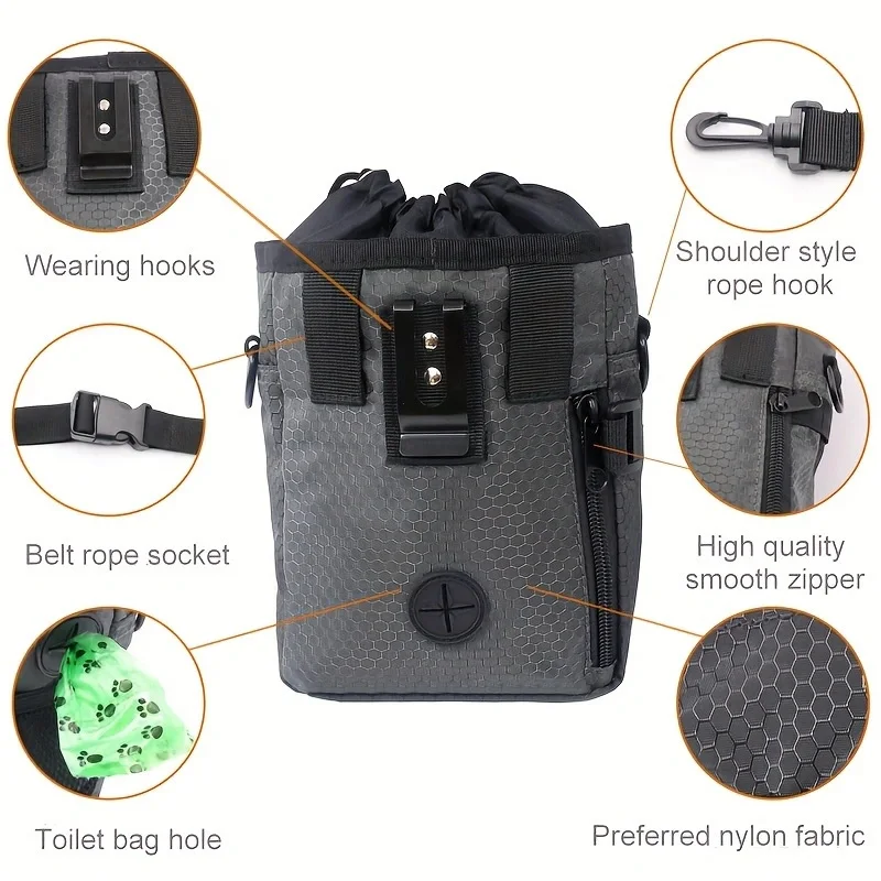 Multifunctional Portable Pet Bag for Dogs, Pet Dog Snack Bag, Going Out Training Waist Bag Satchel