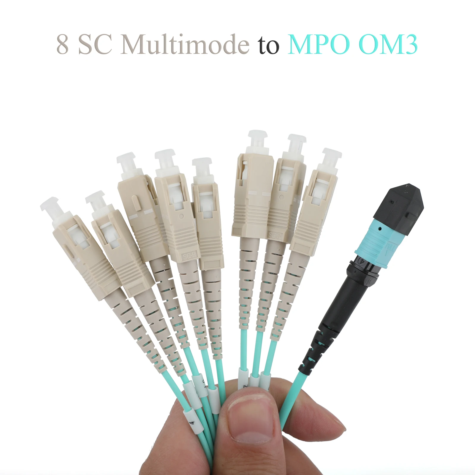 1 قطعة 10 جرام المتعدد 8-core MPO/PC إلى 8SC OM3 الألياف تمديد كابل 1 متر/3 متر/5 متر/10 متر/15 متر/20 متر الألياف البصرية التصحيح الحبل