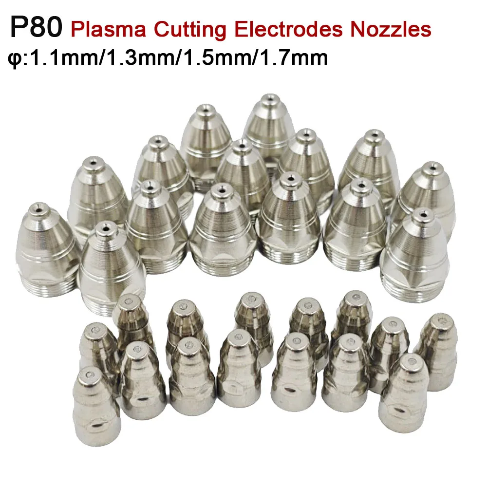 Antorchas de corte por Plasma P80, consumibles de corte 40A 60A 80A 100A, punta de antorcha de Plasma CNC, boquillas de soldadura, reemplazo de electrodos